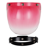 Casque ouvert rétro avec visière bulle, portable, à trois boucles, coupe-vent, avec lentille de sécurité