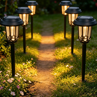 Lampe solaire pour pelouse, lumière de jardin en cristal, alimentée par batterie, angle de faisceau de 120 degrés, lumière chaude douce 2700K