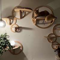Vente en gros de haute qualité classique écologique en bois massif étagère murale griffoir pour chat hamac pour chat arbre à chat cadre d'escalade mural