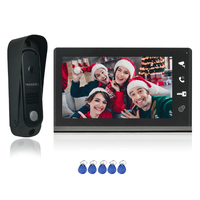 VIDEW Système d'interphone 4 fils 7 pouces Caméra de déverrouillage RFID Sonnette avec vision nocturne Téléphone de porte pour villa