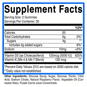 Integratore di calcio, vitamina D3K2, caramelle gommose ad alta attività, densità ossea migliorata e immunità potenziata - Product Image 6