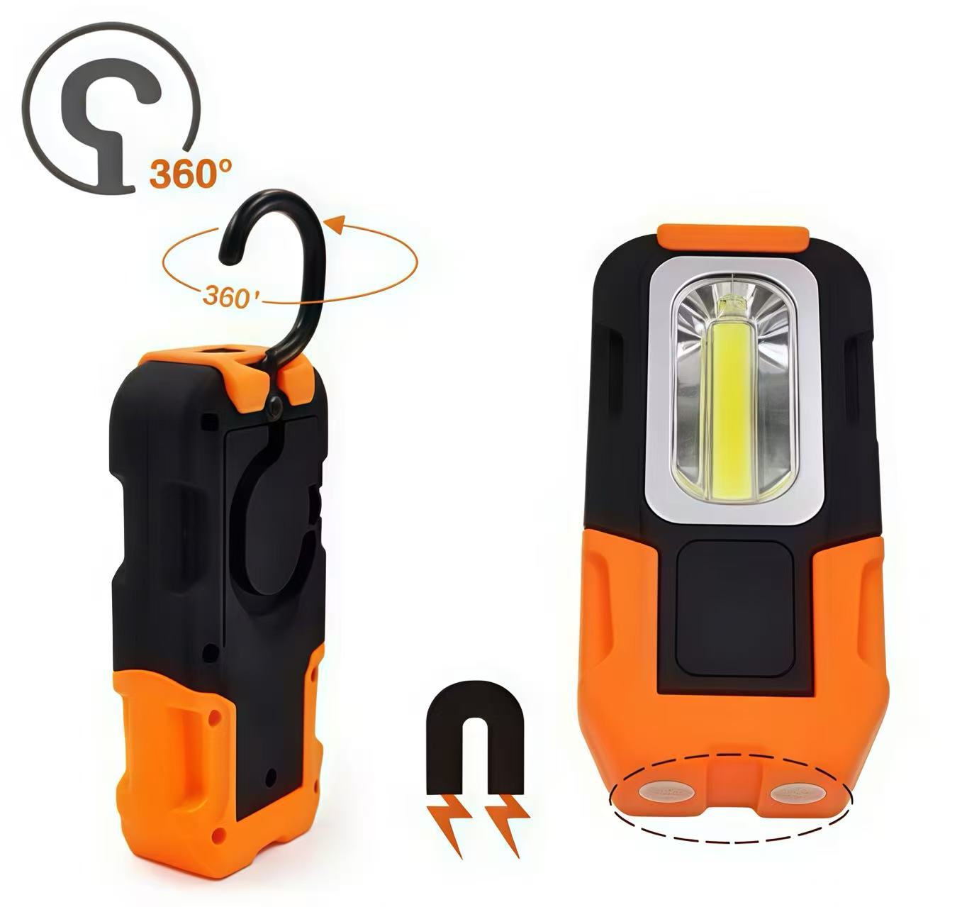 HB-326 AAA Battery Powered Waterproof ABS Magnetic COB LED Work Light for Workshop Repair
