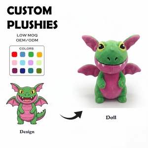 Produttore di Giocattoli in Peluche Personalizzati, Morbido Drago Alato Cartoon, Regali a Tema Anno del Drago, Giocattolo in Peluche Personalizzato con Peso - Product Image 1