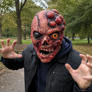 <span class=keywords><strong>Masque</strong></span> intégral en latex de crâne de zombie mutant effrayant avec crocs et détails de monstre pour Halloween, cosplay et <span class=keywords><strong>maison</strong></span> hantée - Product Image 4