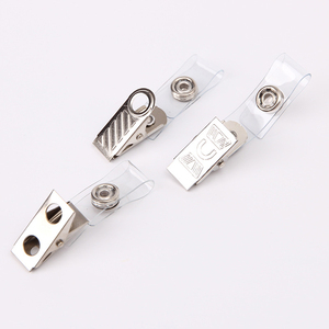 Carrete de insignia de tarjeta de identificación de nombre con clip de metal barato con correa de cinturón de PVC y soporte de accesorios de botón - Product Image 1