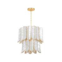 Lustre rond en coquille de capiz pour salon contemporain, décoration de luxe, lampes suspendues au plafond, lustres pour escalier