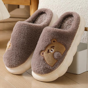 CHIQUE autunno e inverno casa pantofole <span class=keywords><strong>pelose</strong></span> graziose <span class=keywords><strong>ciabatte</strong></span> donna coniglio con suola spessa velluto invernale Anti slip Bear scarpe - Product Image 2