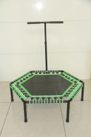 Trampolín Premium Handle Fitness plegable hexágono interior Mini trampolín para gimnasio en casa entrenamiento cardiovascular