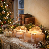 Lampu Lilin Kristal Unik Mewah Kosong, Wadah Lilin Aromaterapi Wangi, Stoples Lilin Natal Custom untuk Liburan