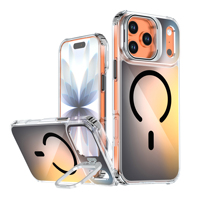 Coque de téléphone avec support d'objectif photo pour iPhone 11 12 13 14 15 16 17 Pro Max, antichoc magnétique avec béquille