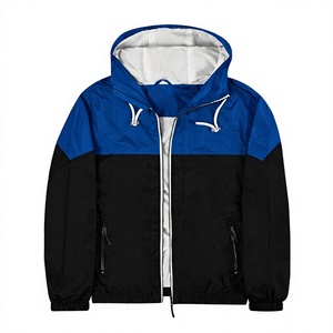 Unisex Color Blocked <b>Hooded</b> <b>Soft</b> <b>Shell</b> <b>Jacket</b> Zip Fly Water Resistant Polyester Outdoor Wear Autumn Regular Fit - Product Image 1