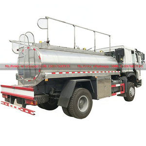 4x4 HOWO Full Wheel Drinking <strong>Milk</strong> Truck With SS304-2B Stainless Steel Tank Food Grade Tank for Fresh <strong>Milk</strong> Transport - Product Image 1