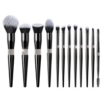 Nouvelle Collection 2024 : Kit de 10/12 Pinceaux de Maquillage Professionnels Personnalisables – Fibres Synthétiques, Manches en Plastique, pour Fond de Teint