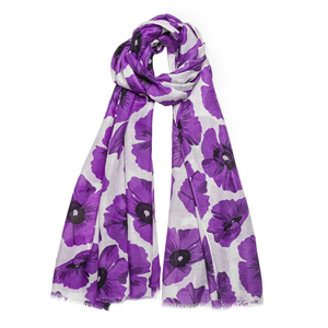 2024 Mới Thời Trang Dài Muffler Khăn Cho Phụ Nữ Lớn Poppy In Khăn Choàng Với Mô Hình Rìa Cho Mùa Thu Mùa - Product Image 4