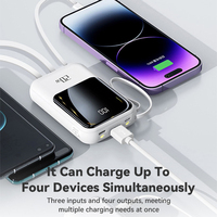 Conception demi-écran 20W charge Super rapide Micro USB lanière de câble intégrée affichage LED 10000mAh batterie li-polymère matériau PVC