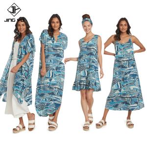Sublimation Print Plus-Size Shirts and Long <b>Dresses</b> Custom Hawaiian Tropical Style <b>Dress</b> - Product Image 1
