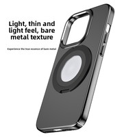 Coque de téléphone PC électroplaquée pour iPhone Samsung, support rotatif magnétique effet miroir, coque de luxe pour bureau, tendance