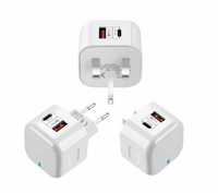 Câble de charge rapide intelligent Type-C PD 20W avec QC3.0 pour ordinateur portable, téléphone portable, appareil photo et écouteurs - Adaptateur USB compatible sans fil