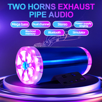 Système audio de haute qualité 12-80V à double klaxon avec effets lumineux LED colorés et dynamiques, haut-parleur Bluetooth pour échappement de vélo électrique