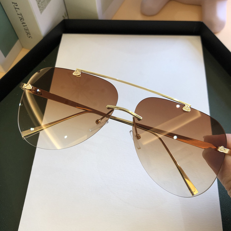 aviator frameless glasses for men