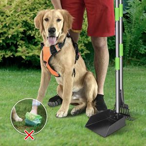 Proveedor de fábrica: ¡Gran oferta! Recogedor de excrementos para perros y gatos, de plástico resistente con mango largo y brazo de metal inoxidable, fácil de limpiar. - Product Image 2