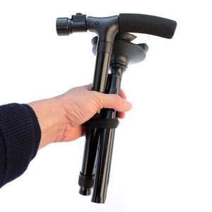 Bastón Plegable LED de Marca TV, de Aleación de Aluminio Negro, con 3 Articulaciones y Punta de Goma, Multifuncional para Personas Mayores - Product Image 2