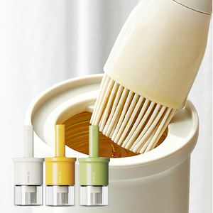 2 in 1 300ml Cooking Oil Dispensing Silicone <b>Brush</b> Bbq Leakproof Glass <b>Bottle</b> Olive Oil Dispenser With <b>Brush</b> - Product Image 1