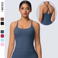Soutien-gorge de sport sans fil léger et personnalisable, rembourré, dos nu, sensation seconde peau, pour femme, idéal yoga et gym