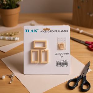 Accessorio per Cornici in Legno Ilan 50x30mm 3 Pezzi per Lavori Artigianali - Product Image 3