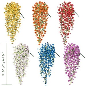 Décoration murale artificielle en eucalyptus violet simulé, 78 cm, fleur en soie, plante artificielle, décoration intérieure, accessoire extérieur - Product Image 1