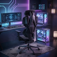 Chaise de jeu ergonomique à LED RGB avec tissu en mesh, accoudoirs réglables et support lombaire, certifiée pour son confort