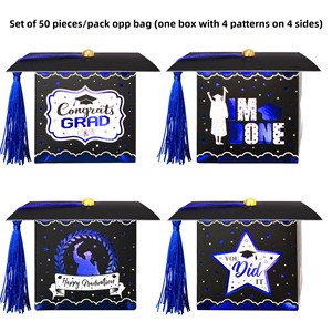 Vente en gros de nouvelle boîte de papier avec capuchon de graduation boîte à bonbons carrée avec capuchon de bachelor/doctorat pour la fête de remise des diplômes - Product Image 5