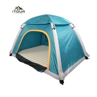 Tente de camping imperméable à gonflage rapide pour couples, tente de camping en plein air en tissu Oxford double couche, protection solaire, pliable, portable, pour 2 personnes