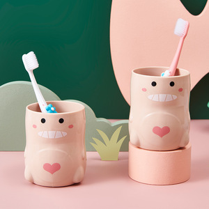 Plastic Toothbrush Cup para Meninas Meninos Crianças Bebem Cup Cartoon Design Drinking Mug <span class=keywords><strong>Cute</strong></span> Mouthwash Cup - Product Image 2