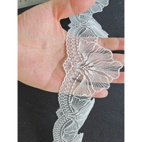 Tissu brodé à rayures étroites haute densité 100 % polyester, maille tricotée transparente, accessoires pour filles et garçons, articles en stock