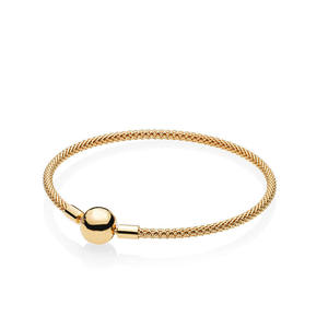 S925 braccialetti con ciondoli in filo di oro rosa in argento sterling adatti per gioielli da donna con ciondoli pan - Product Image 3