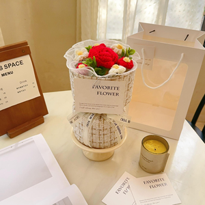 Fiore Artificiale in Tessuto Decorativo, Girasole all'Uncinetto Fatto a Mano, Bouquet <span class=keywords><strong>Colorato</strong></span> per il Ritorno a Scuola e la Festa degli Insegnanti Y12 - Product Image 2