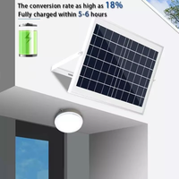 Lámpara Solar de Granero de 4 Cabezas y 56 LED con Sistema de Batería Interno, Lámpara Solar para Cobertizo con Control Remoto, Lámpara Solar de Techo para Interiores, para Hogar y Jardín