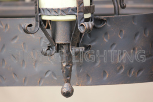Lampadario gotico rustico in <span class=keywords><strong>ferro</strong></span> <span class=keywords><strong>battuto</strong></span> nero ciondolo Design personalizzato per progetto Hotel Villa - Product Image 4