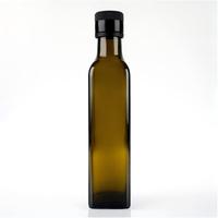 Bouteille en verre pour huile d'olive 250 ml, vert antique, avec bec verseur et bouchon inviolable, modèle 2026