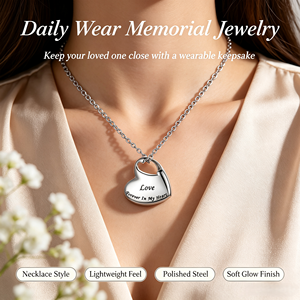 Kalung Guci Kenangan Hewan Peliharaan Berbentuk Hati dari Baja Tahan Karat, Dapat Dibuka, Kedap Udara, Liontin Kenang-kenangan untuk Abu Kremasi Anjing dan Kucing - Product Image 3