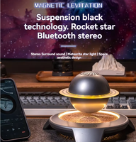 Suspension magnétique Saturne pour haut-parleur avec horloge, design portable étanche, connexion sans fil, éclairage LED RVB