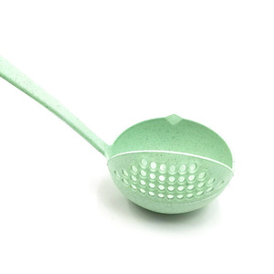 Cuchara coladora de paja de trigo de doble uso, grande y pequeña, de mango largo, para olla caliente, engrosada, cuchara de alta calidad para olla caliente - Product Image 5