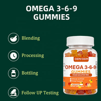 Gummies pour adultes Omega 3-6-9 60 unités |   Complément alimentaire énergétique végétalien sans gluten à la mangue pour la santé immunitaire et osseuse