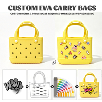 Tas Tote EVA MINI Tahan Air, Tas Tangan Ringan, Tas Selempang Kecil untuk Makan Siang, Tas Bukaan Atas dengan Gesper dan Gantungan Acak