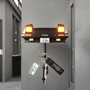 <span class=keywords><strong>Porte</strong></span>-clés <span class=keywords><strong>mural</strong></span> AE86 en forme de phare de voiture pour cuisine et salle de bain, crochet à clés amusant et spécial avec lumières de voiture - Product Image 1