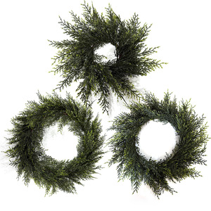 Guirlande artificielle de cyprès de 5 pouces à fixer au mur, décoration traditionnelle de Noël, guirlande de verdure pour la décoration de fenêtre de maison - Product Image 1