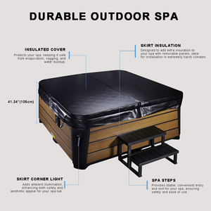Bain à remous extérieur moderne de luxe Sunrans pour 5 personnes, spa familial avec hydromassage et bain à remous pour le loisir - Product Image 4