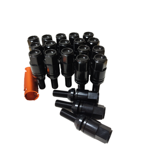 Boulons à capuchon plat coniques noirs M14x1.25 de haute qualité pièces de <span class=keywords><strong>boulon</strong></span> de roue et de voiture modifiées universelles pour Benz <span class=keywords><strong>BMW</strong></span> Porsche Audi VW - Product Image 3