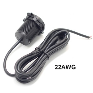 Installer un port USB dans la voiture, charge rapide USB C PD 12V QC 3.0 et type C PD DC 12V-24V, prise de courant double USB, câble 22awg - Product Image 5
